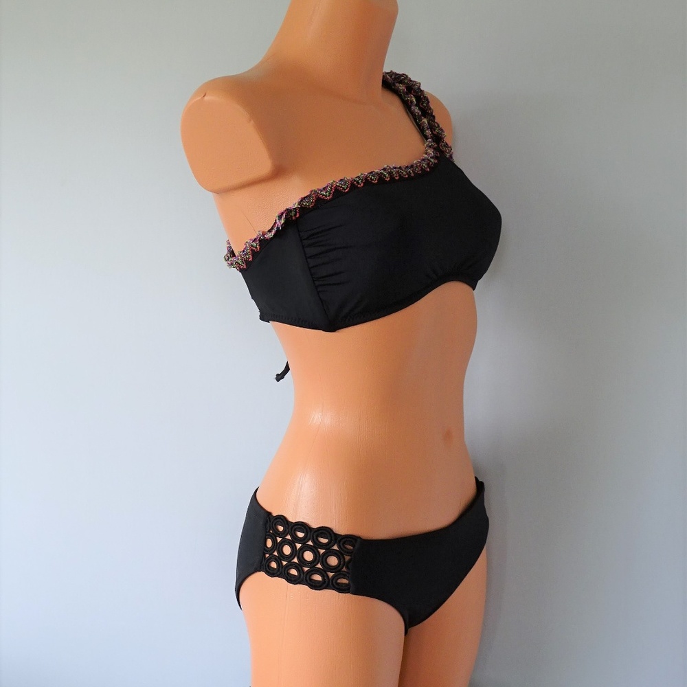 Becca 2Pc Mardi Gras Asymmetrical Bikini Set - Picture 2 of 3